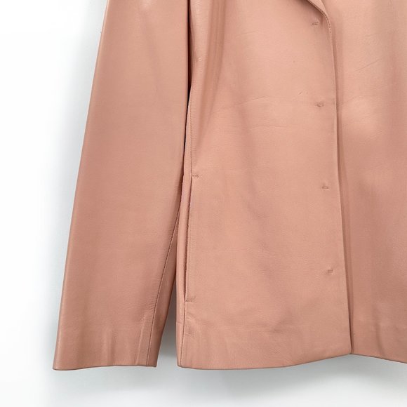 Narciso Rodriguez Light Pastel Pink Snap Button Sheep Leather Jacket - Picture 3 of 8